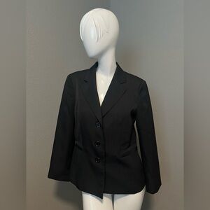 Le Suit Separates Women”s Black Striped  Three Button Blazer Jacket Size 12